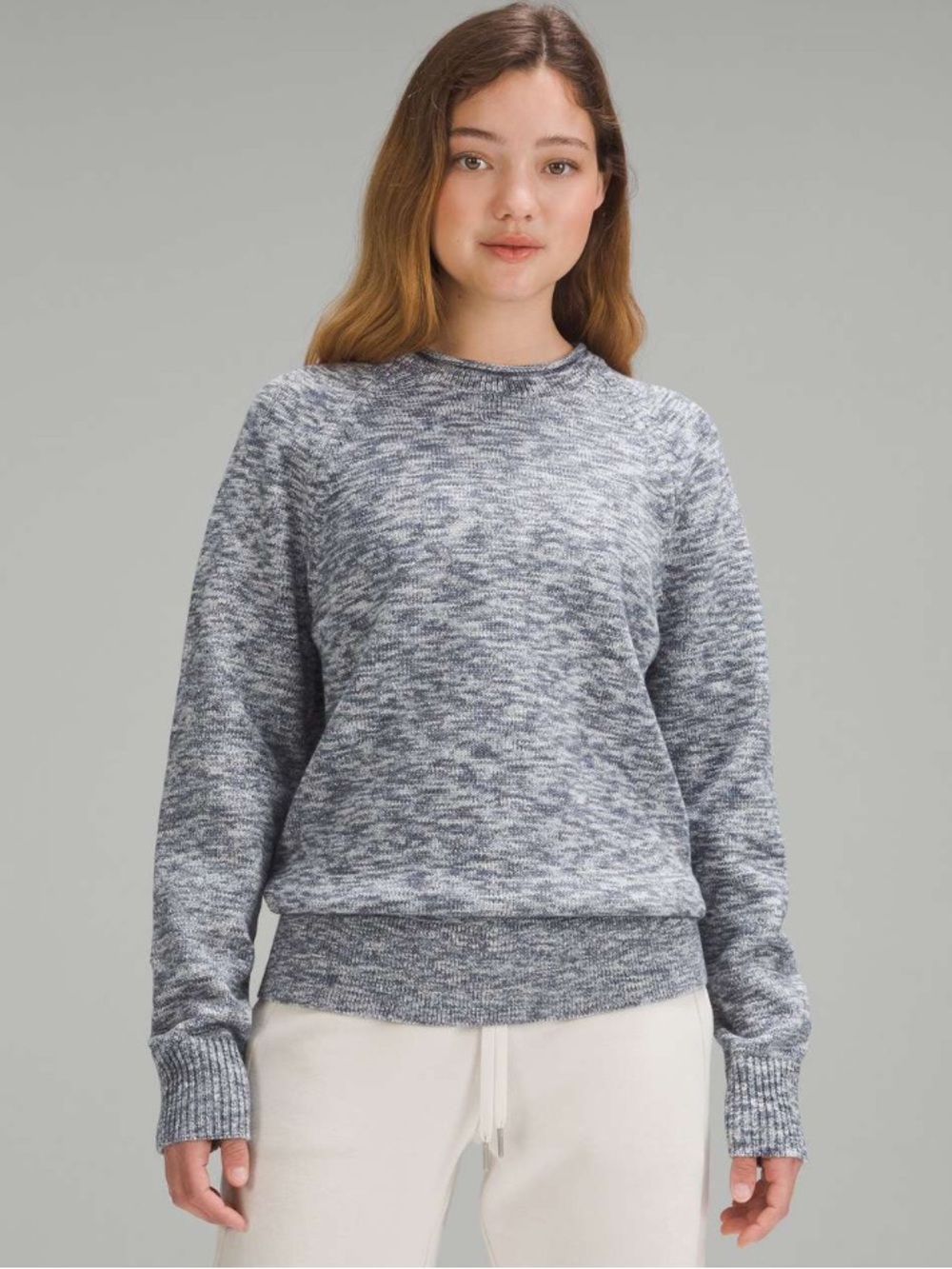 Lululemon Boxy Cotton-Blend Sweater Night Sea/Navy Sz L